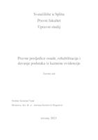 Pravne posljedice osude, rehabilitacija i davanje podataka iz kaznene evidencije