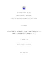 Općenito o dokazivanju s naglaskom na dokazno sredstvo vještaka