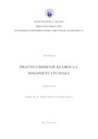 PRAVNO UREĐENJE KLUBOVA U NOGOMETU I FUTSALU