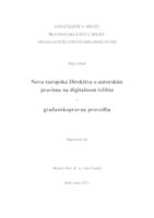 NOVA EUROPSKA DIREKTIVA O AUTORSKIM PRAVIMA NA DIGITALNOM TRŽIŠTU-GRAĐANSKOPRAVNA PROVEDBA