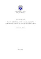 PRAVO EUROPSKE UNIJE S NAGLASKOM NA ZAKONODAVSTVO U KOZMETIČKOJ INDUSTRIJI