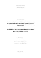 prikaz prve stranice dokumenta EUROPSKI OKVIR SPOLNE RAVNOPRAVNOSTI U OSIGURANJU